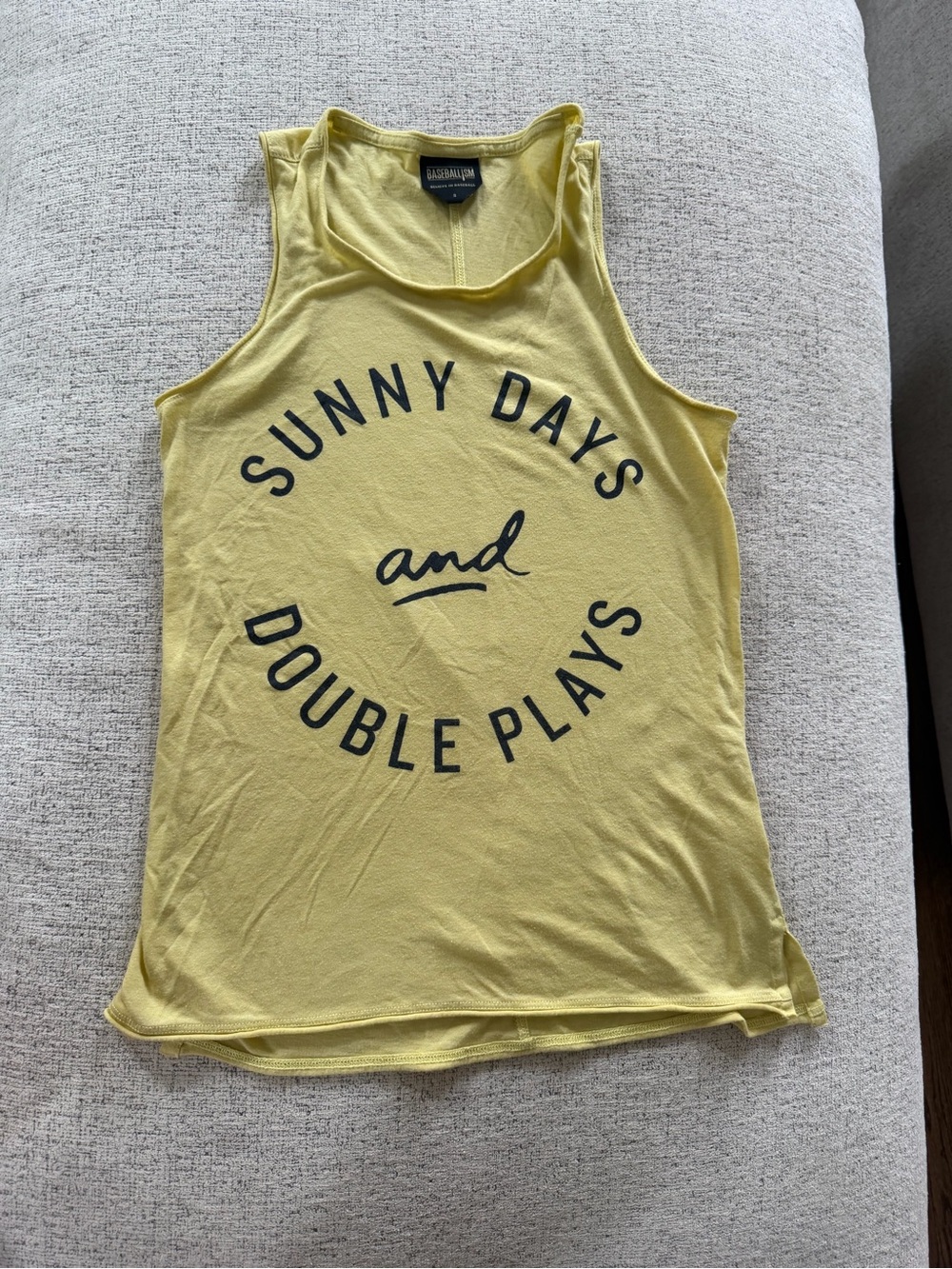 Sunny Days and Double Plays Yellow Graphic Tank